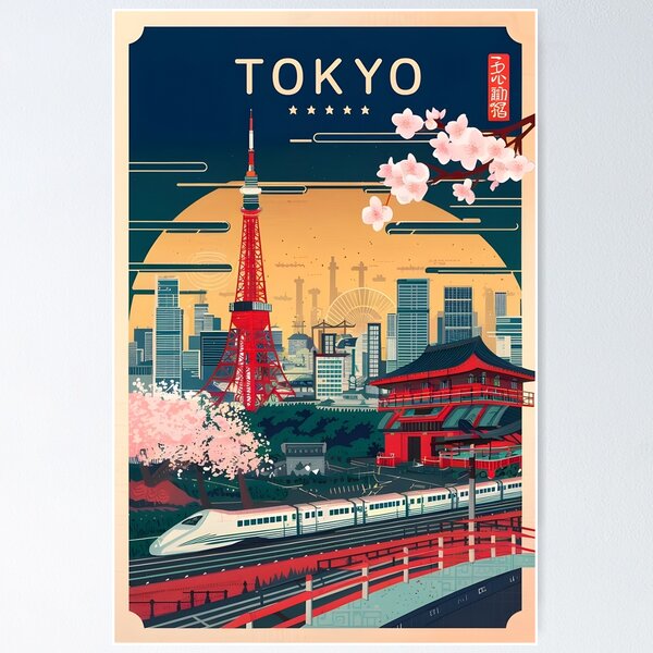Artikelvorschau, Tokio-Reiseplakat entworfen und verkauft von ryfraley.