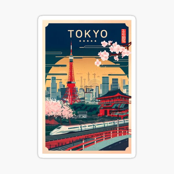 Aperçu de l'œuvre Affiche de voyage à Tokyo créée et vendue par ryfraley.