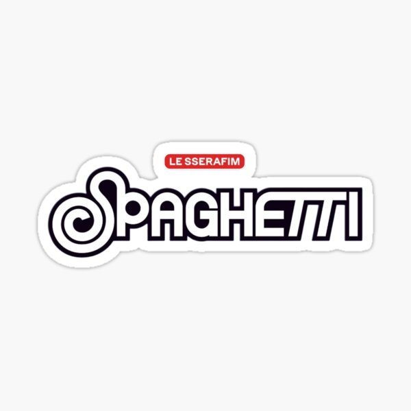 Item preview, Logotipo de Le Sserafim Spaghetti (Blanco y negro) designed and sold by NadyaEsthetic.