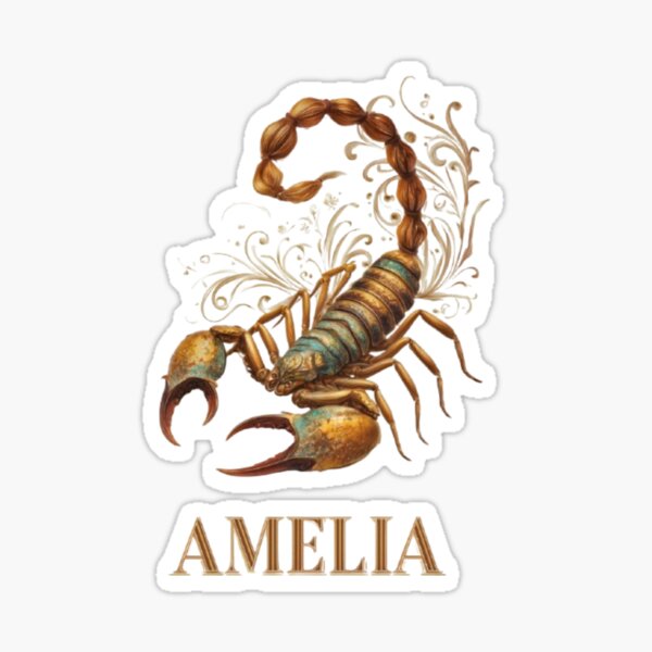 Artikelvorschau, Skorpion-Amelia-Sternzeichen-Porträt entworfen und verkauft von AlexLineArt.