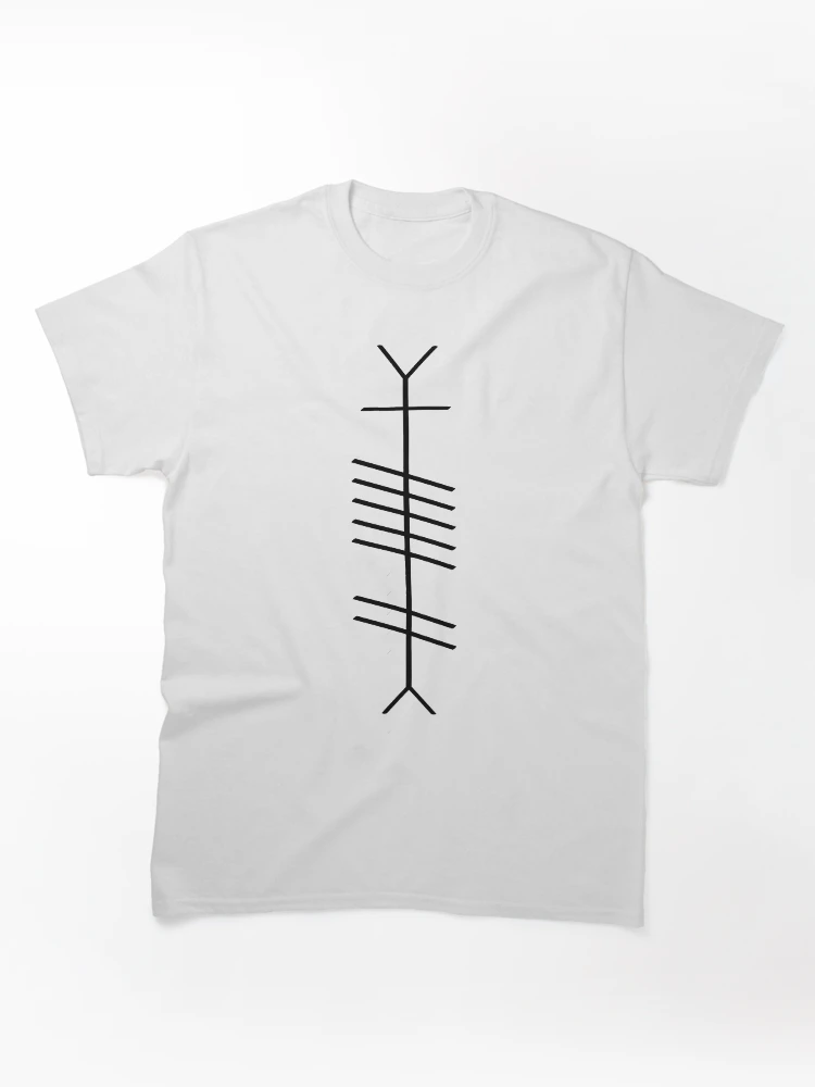 Thumbnail 1 von 7, Classic T-Shirt, Irish Ogham - "Gra" (Liebe) - Schwarz designt und verkauft von EchoTheBard.