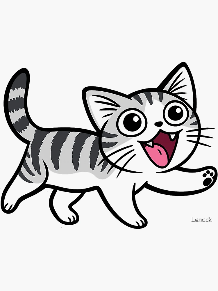 Thumbnail 3 von 3, Sticker, Graue Katze designt und verkauft von Lenock.