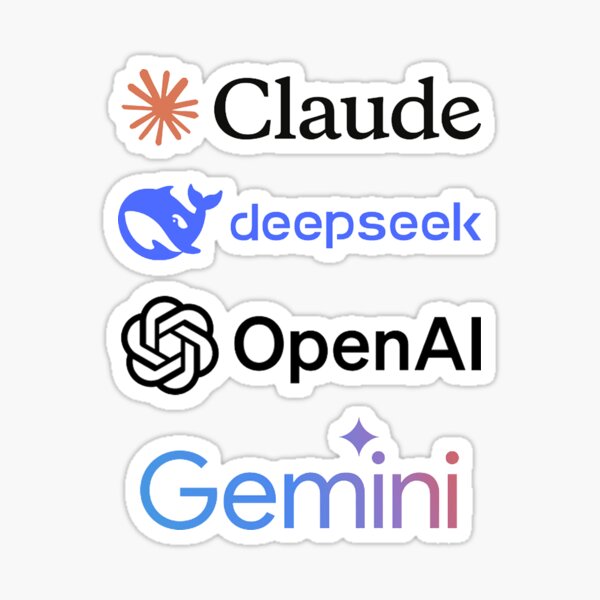 Item preview, Paquete de stickers de chatbots de IA populares: Claude, Deepseek, ChatGPT, Gemini designed and sold by SnapYourStyle.