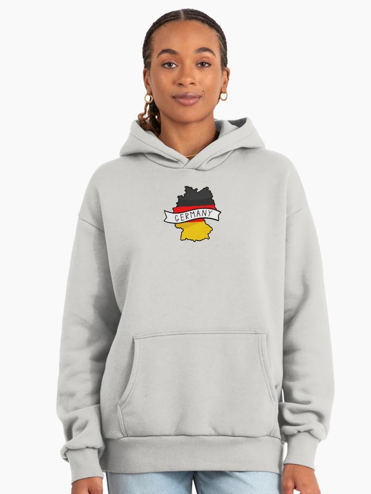 Thumbnail 3 von 6, Premium Oversized Hoodie, Deutschland-Flagge-Kartenaufkleber designt und verkauft von Drawingvild.