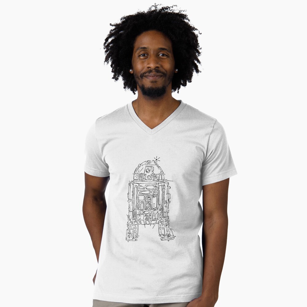 Vista previa del artículo con la obra «Camiseta de cuello en V», diseñado y vendido por stephanpaquet.