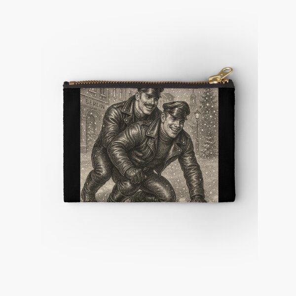 Item preview, 1940s Gay Christmas Snowy Berlin Gay Leather Pride Graphic Design designed and sold by ItsAKinkThing.