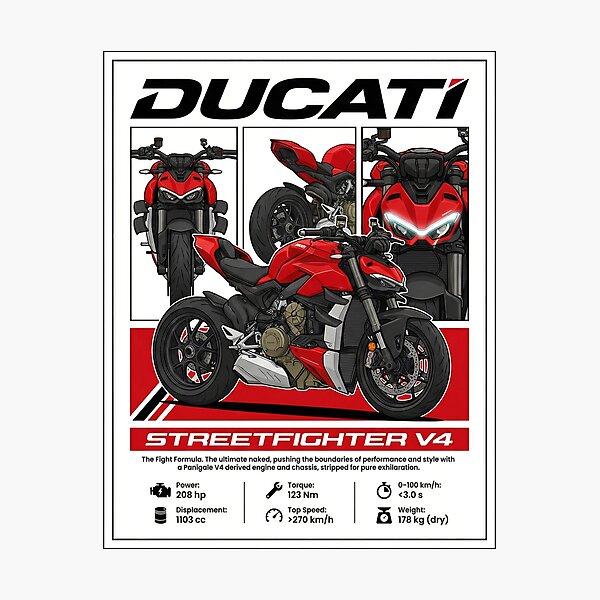 Artikelvorschau, Ducati Streetfighter V4 – Vektorgrafik – Poster entworfen und verkauft von enzoade.