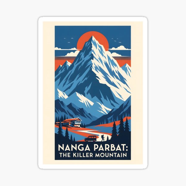 Artikelvorschau, Nanga Parbat Art Deco Vintage Reiseplakat entworfen und verkauft von RBCTk.