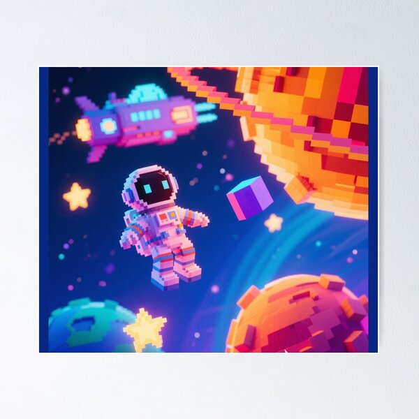 Item preview, Tema del espacio vóxel designed and sold by LunarDraft.