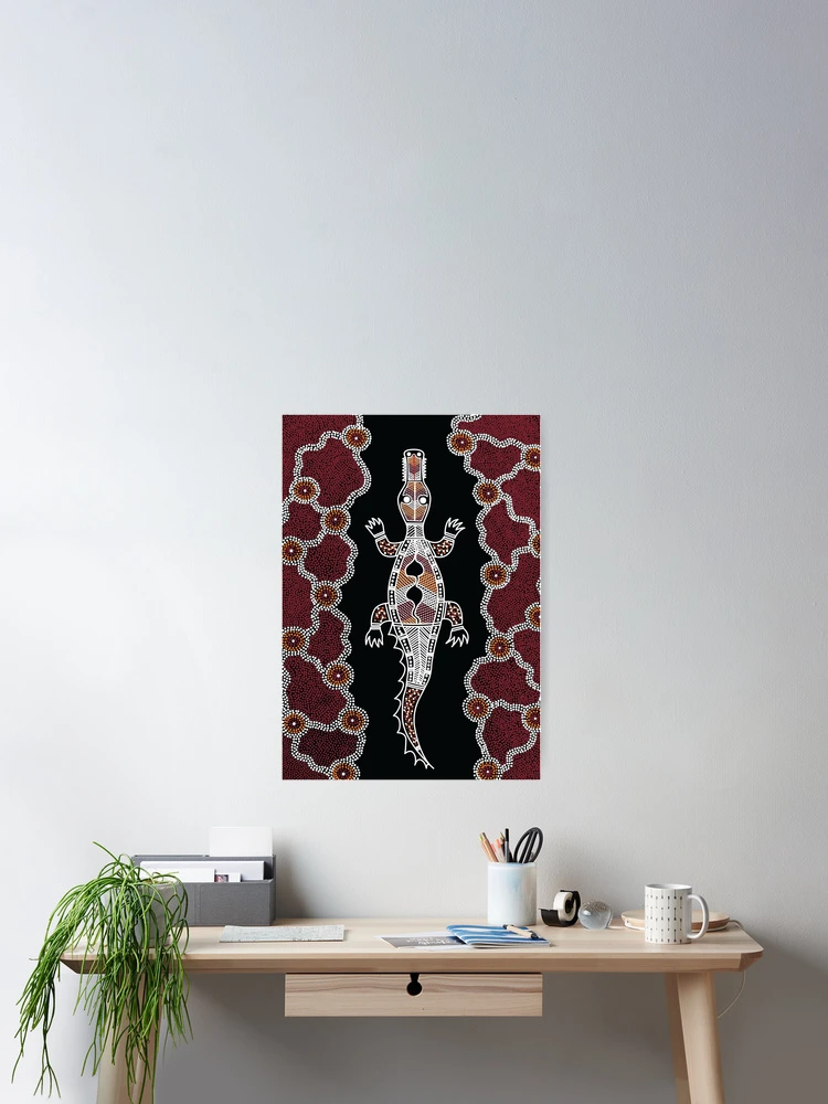 Thumbnail 2 of 3, Poster, Authentic Aboriginal Art - Crocodile Authentic Designs designed and sold by HogarthArts.