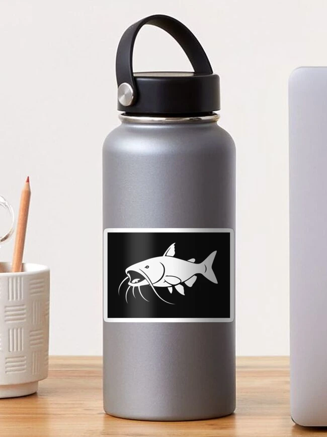 Thumbnail 1 of 3, Sticker, Silhouette flathead designed and sold by Gone Fishing.