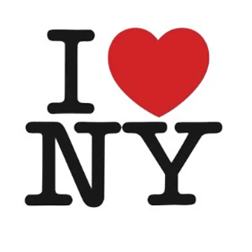 Imagen de la obra Pegatina "Me encanta Nueva York" | Estética neoyorquina | Diseño de viajes y amor urbano de FormCo