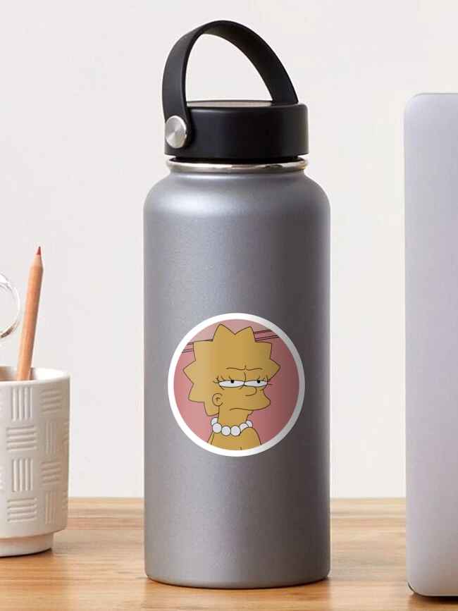 Thumbnail 1 of 3, Sticker, Pink Lisa Simpson designed and sold by WillowTreeArt.