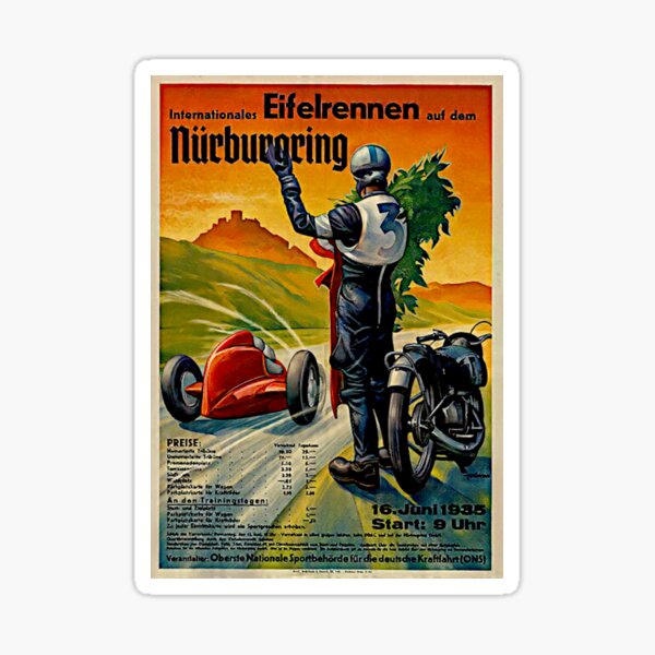 Item preview, Póster vintage con pequeñas variaciones de Nürburgring 1935 designed and sold by Helios Be. Lavsh.