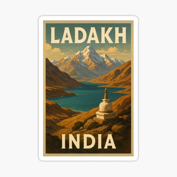 Artikelvorschau, Bergsee und Stupa im Himalaya von Ladakh, Indien entworfen und verkauft von Aryabek.