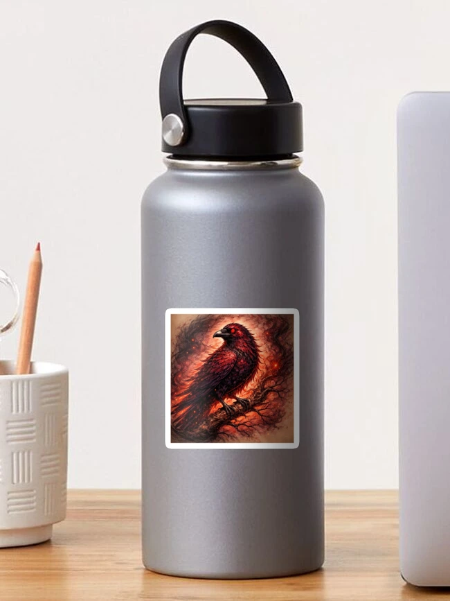 Thumbnail 1 of 3, Sticker, Crimson Raven designed and sold by LittleTreeBugCo.