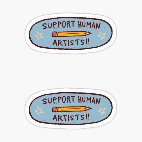 Aperçu de l'œuvre Soutenez les artistes humains ! créée et vendue par ghostlymatte.