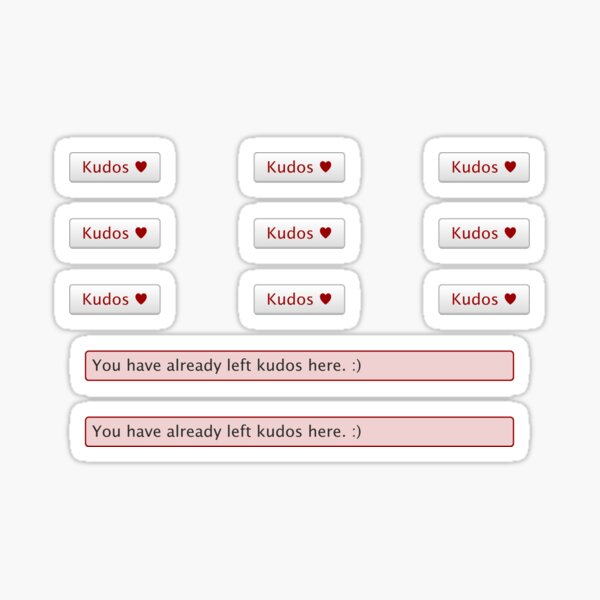 Aperçu de l'œuvre planche d'autocollants AO3 Kudos v2 créée et vendue par kusanako.
