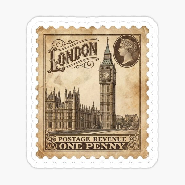 Aperçu de l'œuvre timbre postal de Londres créée et vendue par hunteroflions.
