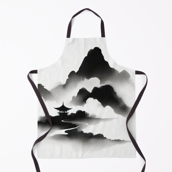Item preview, Sumi-e Mountain Path with Pagoda designed and sold by StudioKansai.