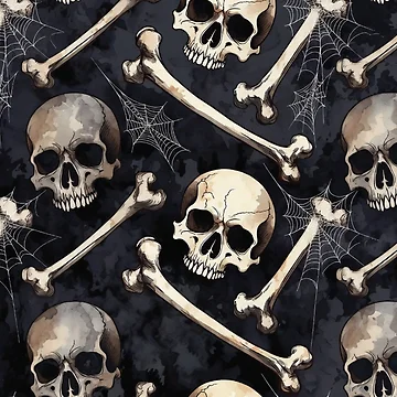 Artwork thumbnail, Skulls and Crossbones Pattern by SassyArtistry
