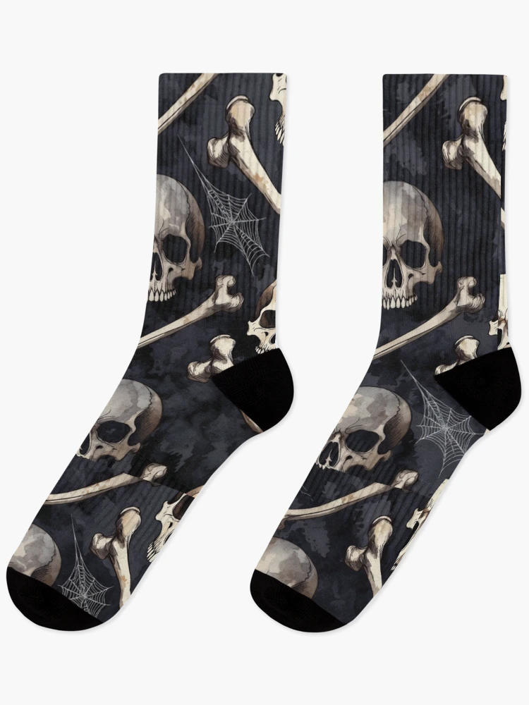 Thumbnail 1 of 5, Socks, Skulls and Crossbones Pattern designed and sold by SassyArtistry.