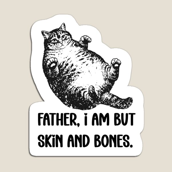 Aperçu de l'œuvre Papa, je ne suis que peau et os (Mème du chat) créée et vendue par FouChan.