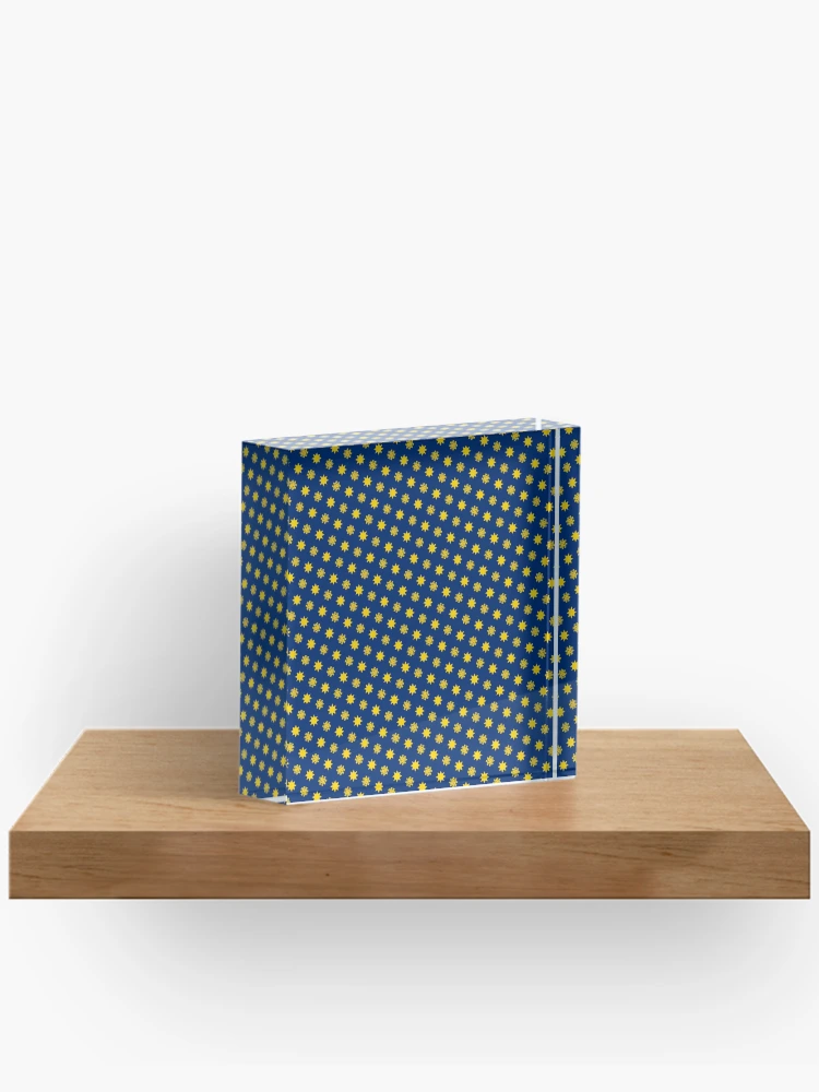 Imagen 2 de 5, Bloque acrílico con la obra Bandera de Ucrania: Patrón geométrico abstracto - Regalos de cumpleaños para tu novia, diseñada y vendida por RoyalStarsPatts.