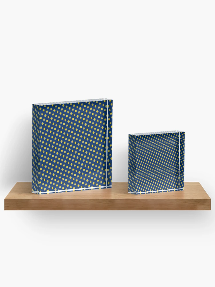 Imagen 3 de 5, Bloque acrílico con la obra Bandera de Ucrania: Patrón geométrico abstracto - Regalos de cumpleaños para tu novia, diseñada y vendida por RoyalStarsPatts.
