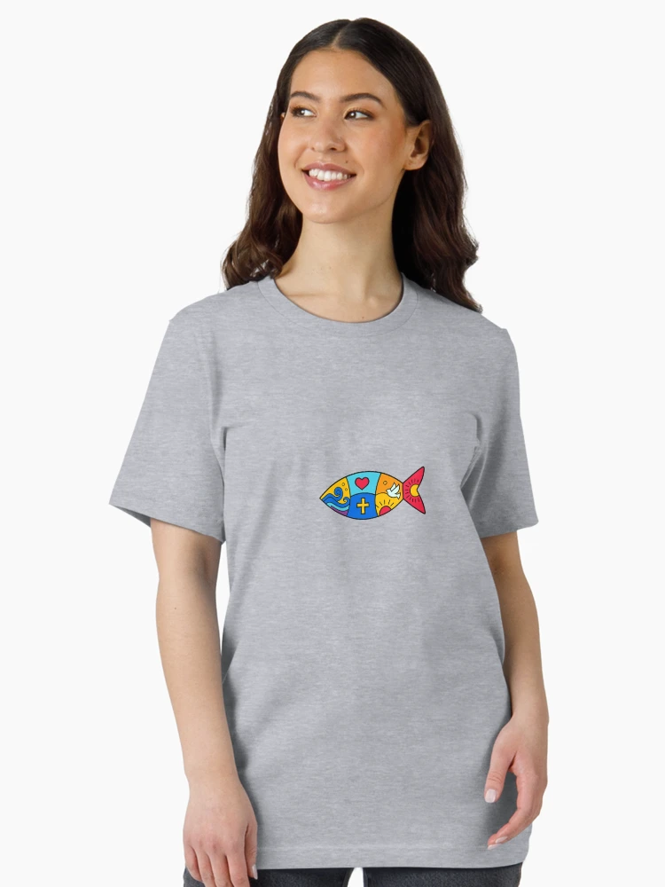 Thumbnail 3 von 7, Essential T-Shirt, Ichthys – Christliches Fischsymbol designt und verkauft von MonkeyMonkeyUSA.