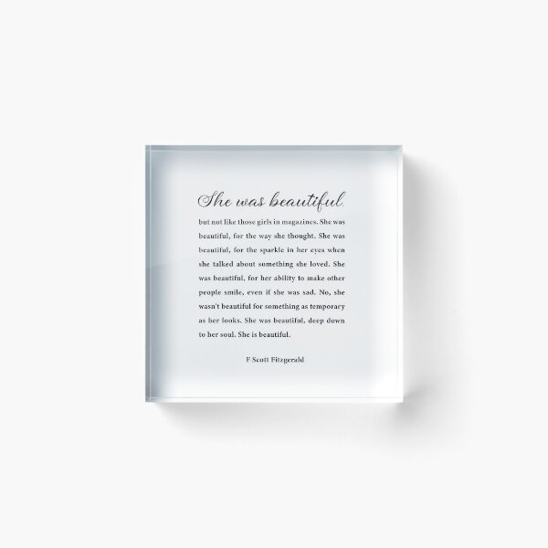 Aperçu de l'œuvre Elle était belle, F Scott Fitzgerald, Citation Art créée et vendue par corbrand.