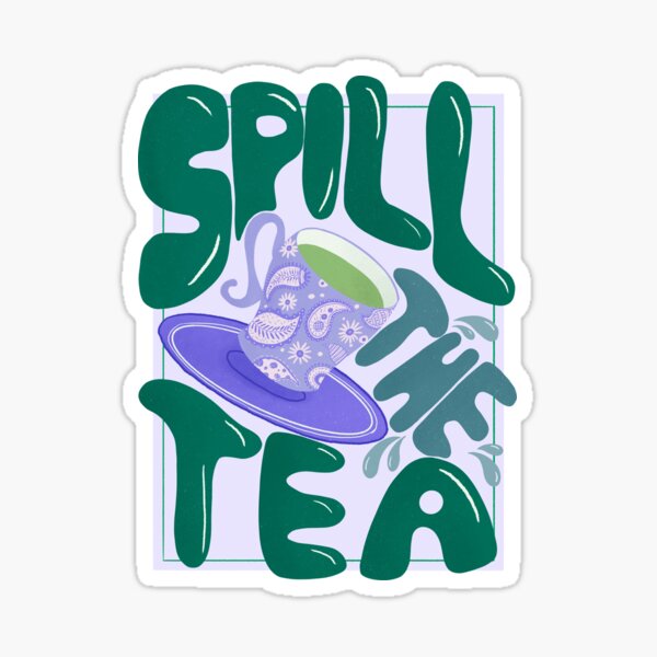 Item preview, Derramar el té - letras retro a mano - verde y morado designed and sold by Home Cyn Home.