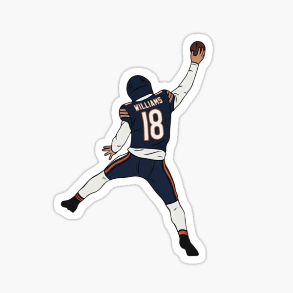 Aperçu de l'œuvre Lancer de Caleb Williams créée et vendue par Hoops and Movie Sticks.