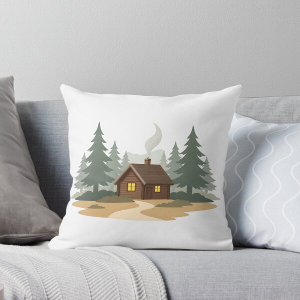 Artikelvorschau, Gemütliche Waldhütte – Minimalistische nordische Waldillustration entworfen und verkauft von Fernova.