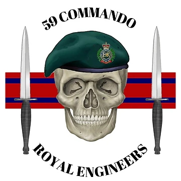 Artwork thumbnail, 59 Commando Royal Engineers Skull by Bootneckstore