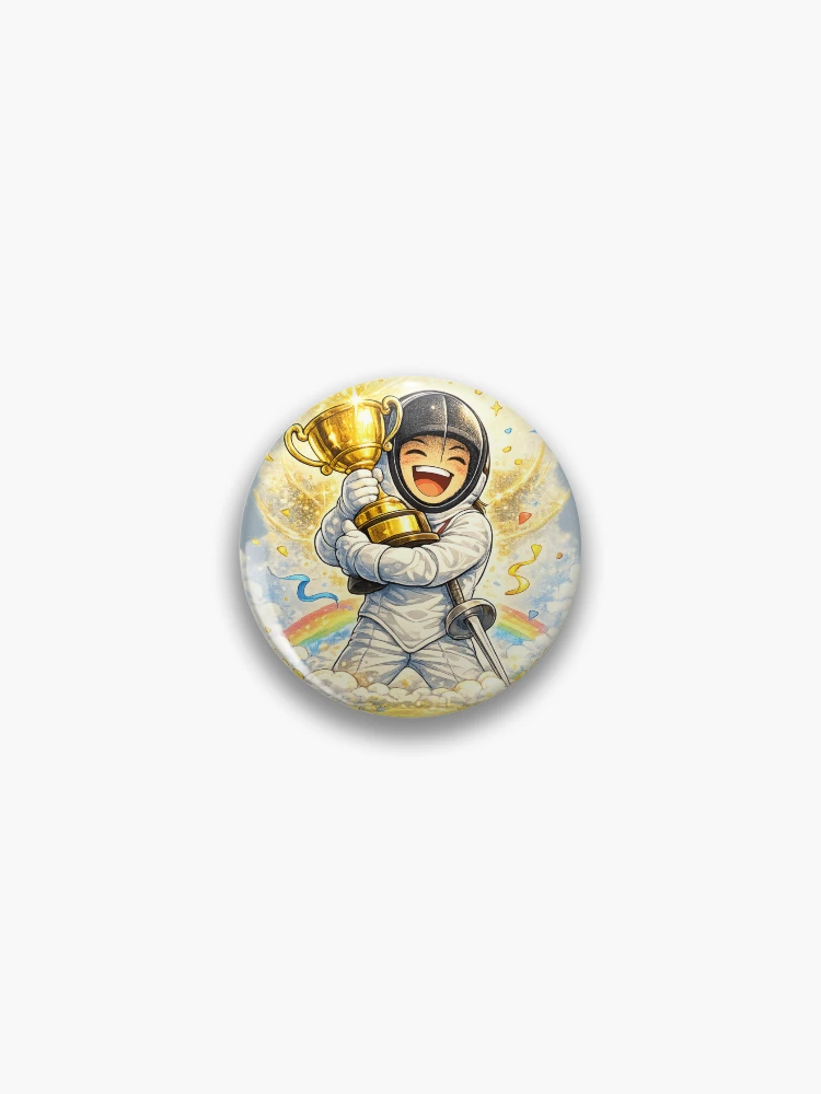 Thumbnail 1 of 3, Pin, Kids Fencing designed and sold by ChillCharmStudio.
