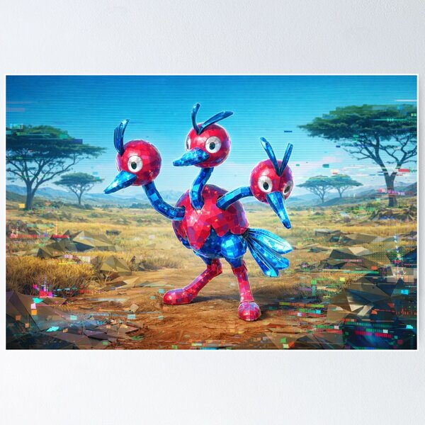 Item preview, Póster conceptual de Capsule Monsters | Arte digital de Pocket Monsters | Criatura digital | Wall art | Glich Missigno | Anime Manga designed and sold by Alba Forjanívea.
