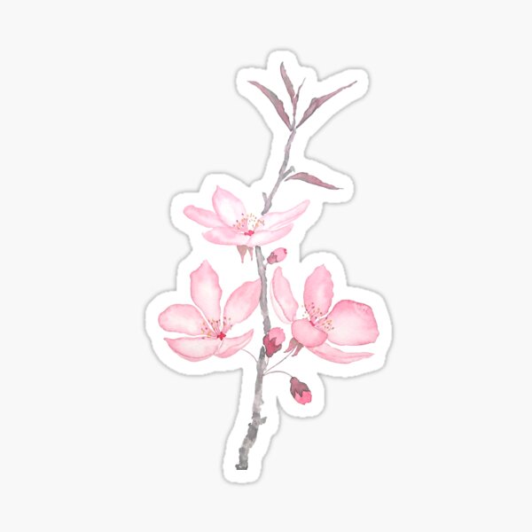 Item preview, Macro de flor de cerezo rosa pintada a mano 2018 designed and sold by SelenePaintings .