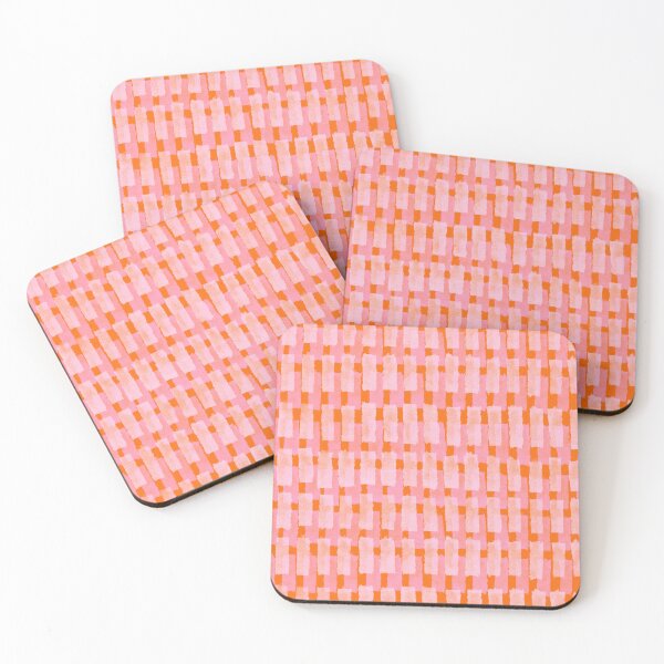 Aperçu de l'œuvre Rose et orange, coups de pinceau, géométrique créée et vendue par OneThreeSix.