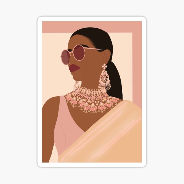 Item preview, Ilustración de retrato de moda del sur de Asia designed and sold by laxshmy.