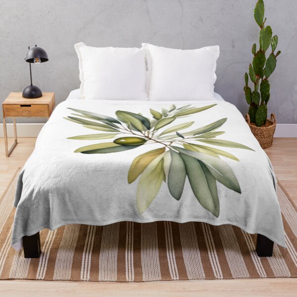 Item preview, Green Olive Branch Watercolor Botanical Wall Art designed and sold by sana designer.