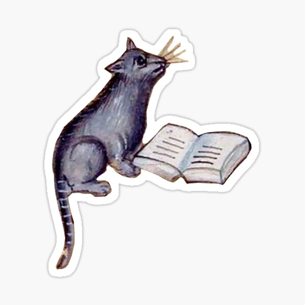 Aperçu de l'œuvre Un petit chat bibliothécaire médiéval créée et vendue par Ars-Amatoria.