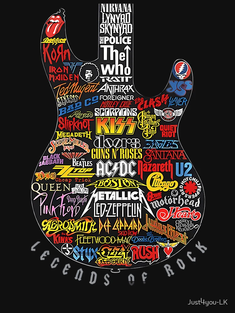 Aperçu 7 sur 7. T-shirt classique avec l'œuvre Légendes du rock créée et vendue par Just4you-LK.