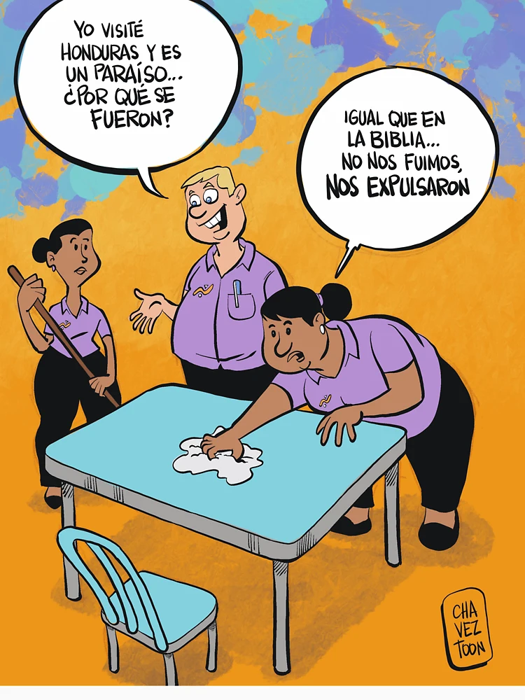 Imagen 7 de 7, Camiseta clásica con la obra Inmigrantes expulsados, diseñada y vendida por Chaveztoon Store.