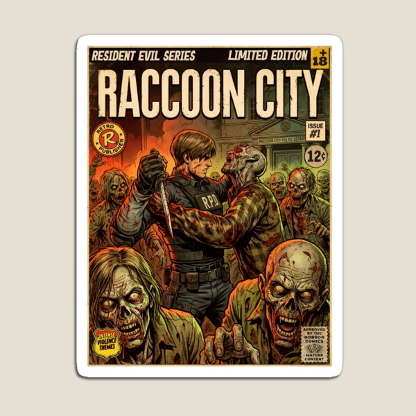 Aperçu de l'œuvre Illustration de couverture vintage de Resident Evil 2 Raccoon City créée et vendue par Back2Collage.