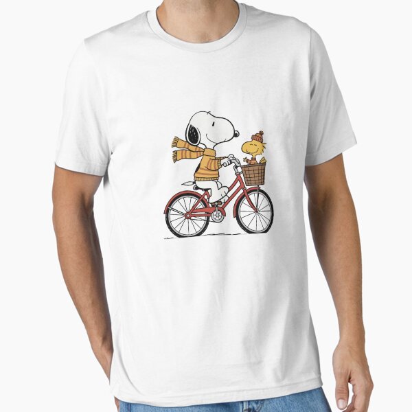 Aperçu de l'œuvre Snoopy et Woodstock : une balade à vélo automnale et chaleureuse créée et vendue par sonkpr.