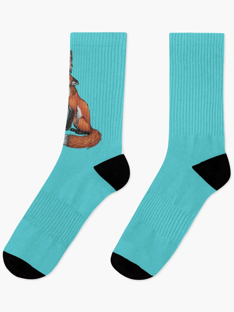 Aperçu 1 sur 5. Chaussettes avec l'œuvre Wolf & Fox créée et vendue par lyndseygreen.