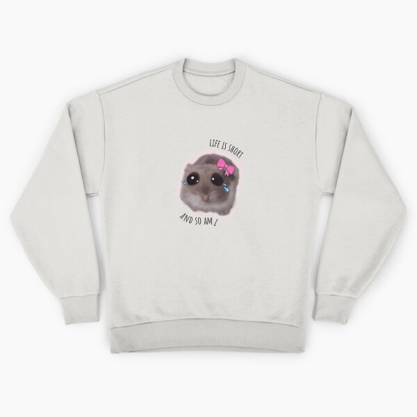 Item preview, Life is short and so am i - Sad hamster with big eyes and a pink bow designed and sold by GosiaArtGarden.