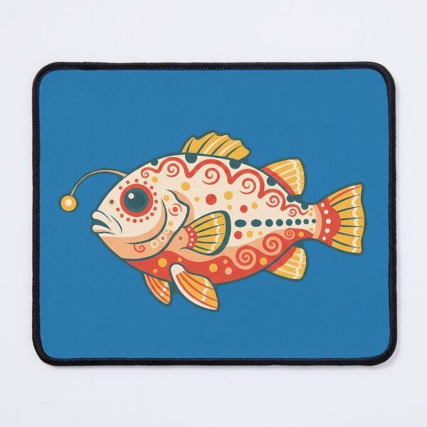 Item preview, Folk Art Anglerfish – Scandinavian Folk Art by heidiannemorris © designed and sold by FOLK ART FUSION.