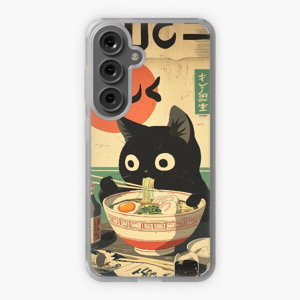 Item preview, Carrera de ramen Kawaii Kuro Neko designed and sold by Retro Type.